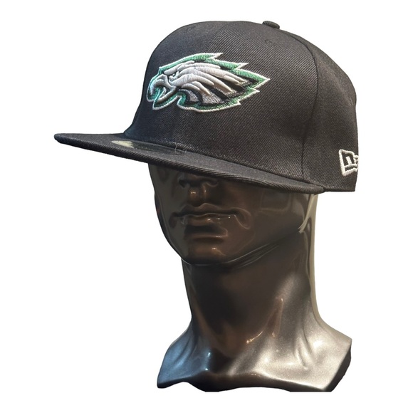 Philadelphia Eagles New Era 59Fifty Fitted Cap Black Baseball Hat NFL - Picture 9 of 11